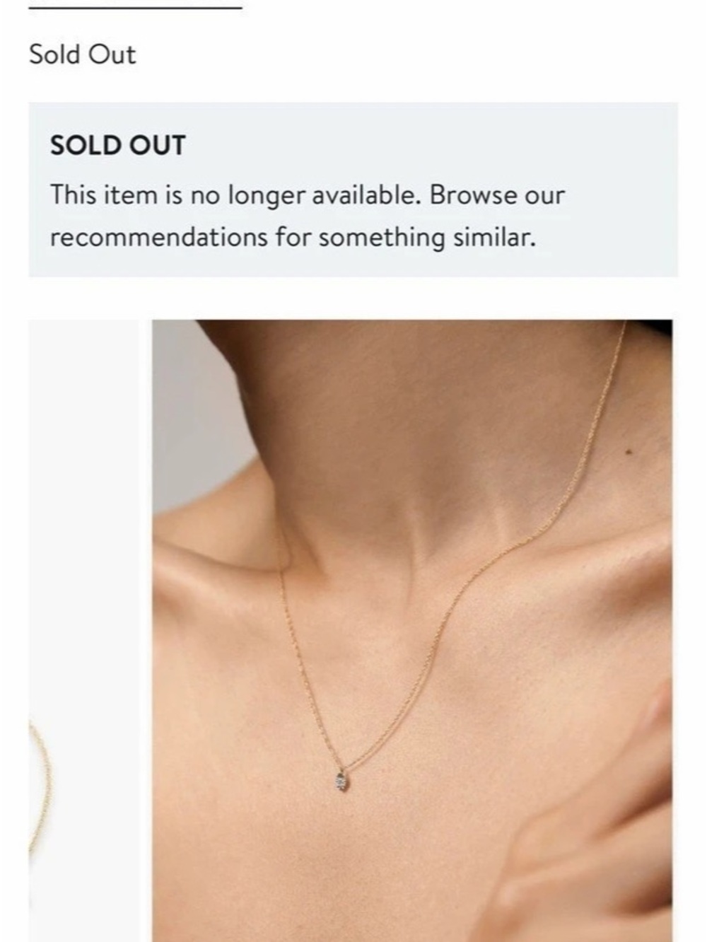 Monica Vinader 14K Gold Marquise Diamond Solitaire Necklace